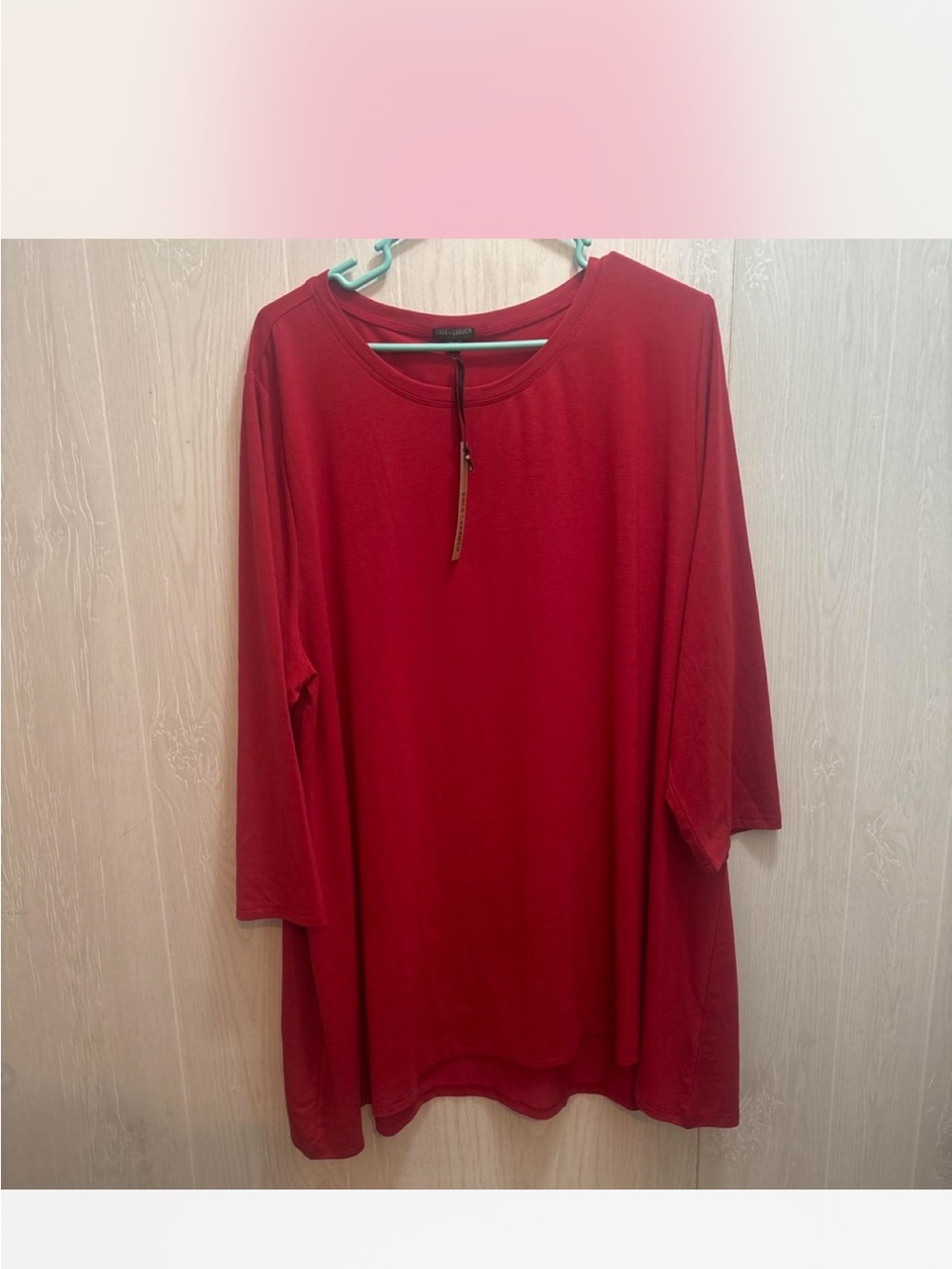 Coco + Carmen Oversized Red Long-Sleeve Tee